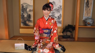 Yuria Tominaga in kimono gets things on her pussy