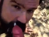 Bearded Daddy Gives Facial in the Woods